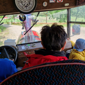 Widok z  bajkowej lokomotywy