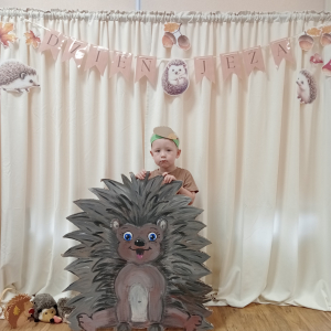 pamiątkowe zdjęcia indywidualne na ściance - Dzień Jeża