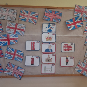 Gazetka z flagami Wielkiej Brytanii
