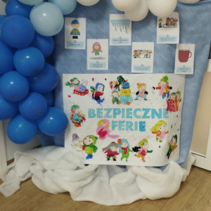 Plakat bezpieczne ferie i zasady.