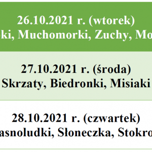 Terminy wykonywanych zdjęć w poszczególnych grupach przedszkolnych